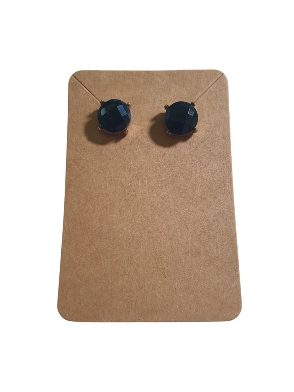Round Black Faceted Stud Earrings Faceted Acrylic Classic Vintage Mom Gift